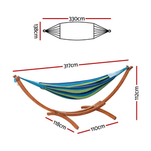 Gardeon Hammock Bed | Outdoor Camping | Timber Hammock Wooden Stand