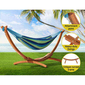 Gardeon Hammock Bed | Outdoor Camping | Timber Hammock Wooden Stand