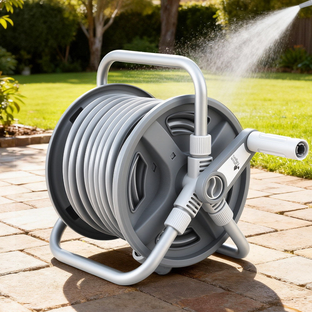 Retractable Garden Hose Reel | 20m | 1/2" Heavy Duty Hose | Auto Rewind