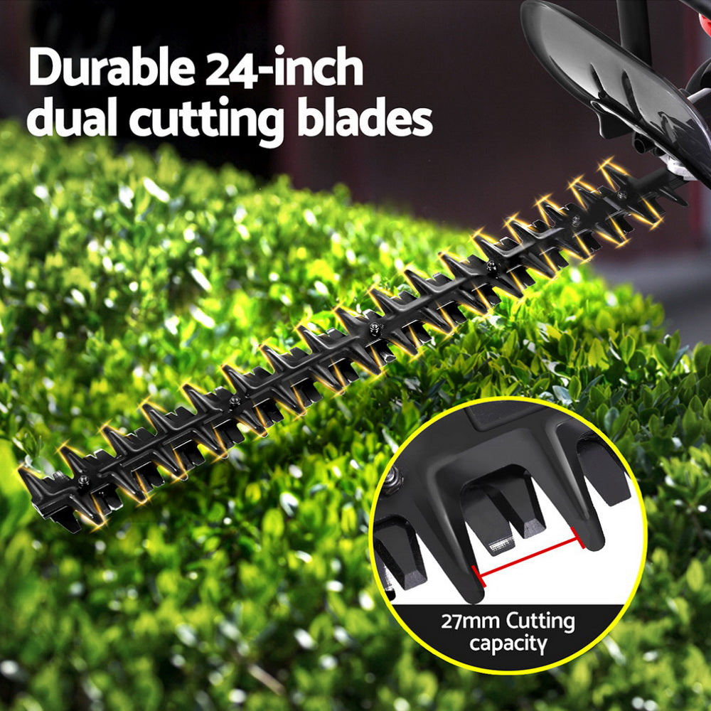 Petrol Hedge Trimmer | 25.4CC | 24" Dual Blade | Tree & Grass Garden Tool
