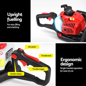 Petrol Hedge Trimmer | 25.4CC | 24" Dual Blade | Tree & Grass Garden Tool