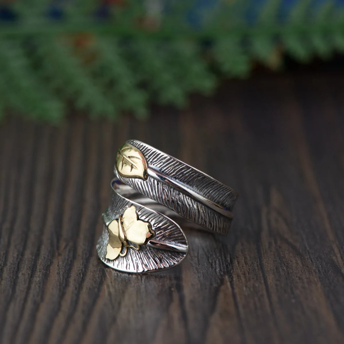 Pure 925 Sterling Silver Boho Styled Feather Ring | Adjustable