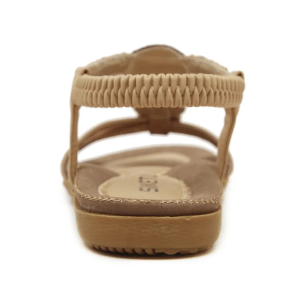 Hippie Beach Summer Sandals | Beige +  Black | Sizes 5-11