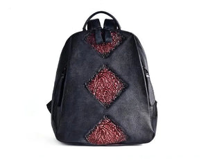 High Quality Women's Vintage Leather Back Pack With Embossing Design | Various Colours