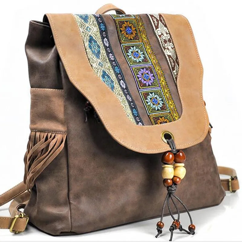 Embroidery Ethic / Hippie Designed Back Pack With Tassels