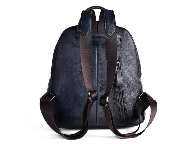 High Quality Women's Vintage Leather Back Pack With Embossing Design | Various Colours