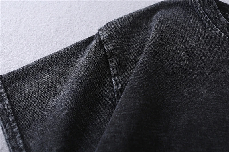 Women's Washed O-Neck Crop Top Surfing Tee | Sizes S-XL