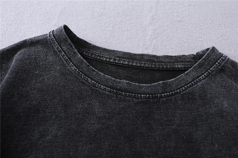 Women's Washed O-Neck Crop Top Surfing Tee | Sizes S-XL