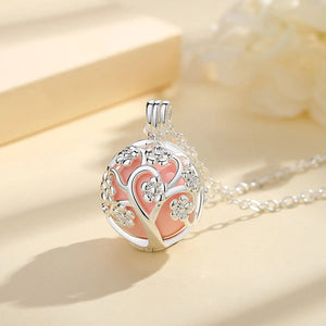 Pregnancy Chime Ball Locket Necklace With Peach Tree Design | Various Colours