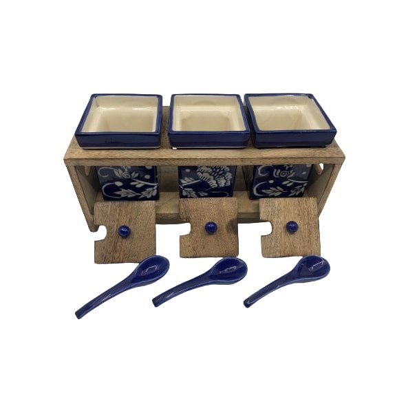 Handmade Ceramic Canisters With Spoon Set