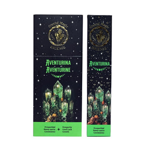 Hari Darshan Crystal Magic Aventurine Incense | 12 x 15g Packets | Jumbo Resin Sticks with Aventurine Crystals