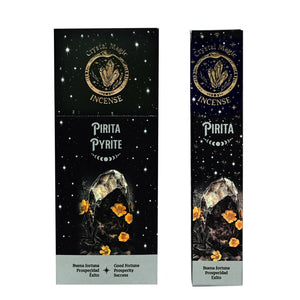 Hari Darshan Crystal Magic Pyrite Incense | 12 x 15g Packets | Jumbo Resin Sticks with Pyrite Crystals