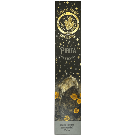 Hari Darshan Crystal Magic Pyrite Incense | 12 x 15g Packets | Jumbo Resin Sticks with Pyrite Crystals