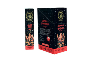 Hari Darshan Crystal Magic Red Jasper Incense | 12 x 15g Packets | Jumbo Resin Sticks with Red Jasper Crystals