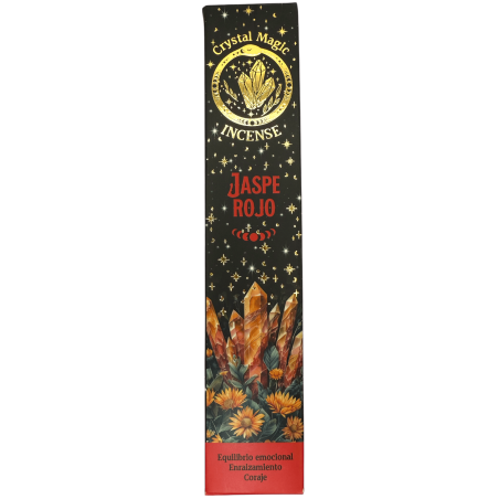 Hari Darshan Crystal Magic Red Jasper Incense | 12 x 15g Packets | Jumbo Resin Sticks with Red Jasper Crystals