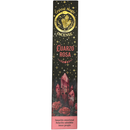 Hari Darshan Crystal Magic Rose Quartz Incense | 12 x 15g Packets | Jumbo Resin Sticks with Rose Quartz Crystals