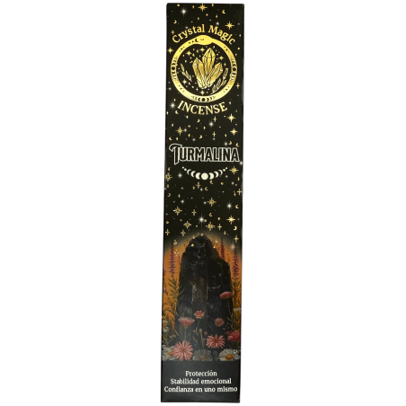Hari Darshan Crystal Magic Tourmaline Incense | 12 x 15g Packets | Jumbo Resin Sticks with Protective Tourmaline Crystals