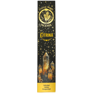 Hari Darshan Crystal Magic Citrine Incense | 12 x 15g Packets | Jumbo Resin Sticks with Citrine Crystals