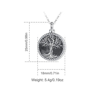 Silver Tree of Life Crystal Cremation Locket / Pendant | 925 Sterling Silver