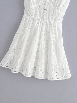 Cute Women's White Summer Bohemian Beach Dress | Sizes S-L