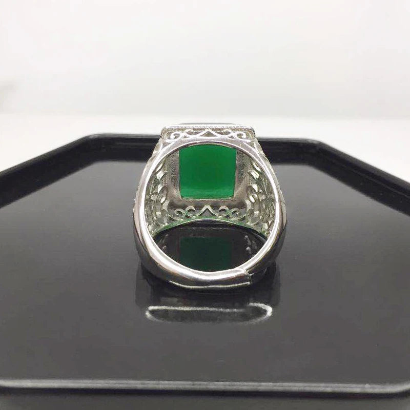 Hippie Emerald Gemstone Ring With 925 Real Silver | Resizable