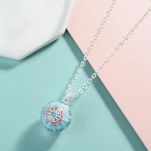 Beautiful Bohemian Pink & Aqua Lotus Ball Necklace |2 Sizes