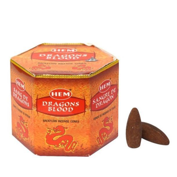 Hem Dragons Blood Backflow Incense Cones | Pack Of 40