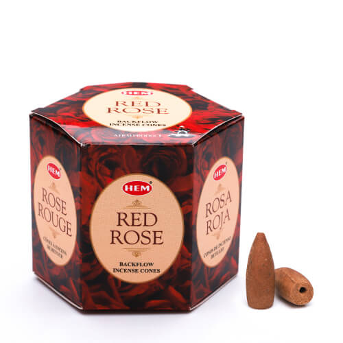 Hem Red Rose Backflow Incense Cones | Pack Of 40