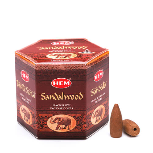 Hem Sandalwood Backflow Incense Cones | Pack Of 40