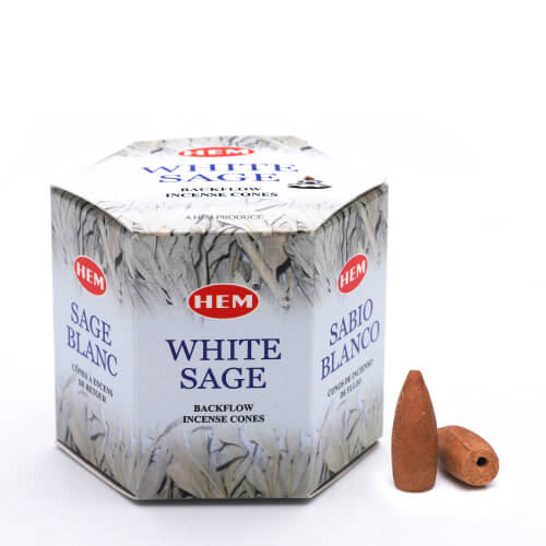 Hem White Sage Backflow Incense Cones | Pack Of 40