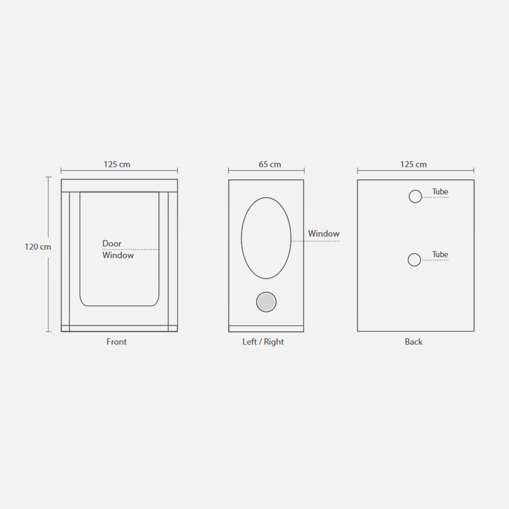 HOMEbox® Vista Medium  Indoor Propagation / Kitchen Tent | 125 x 65 x 120cm