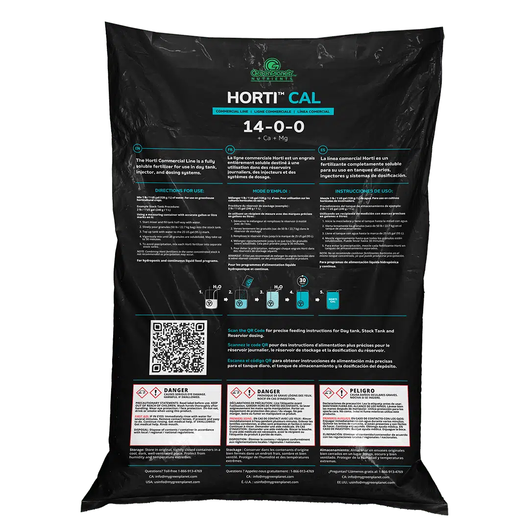 Horti Cal 14-0-0 + Ca + Mg | Nitrogen, Calcium & Magnesium Supplement for Full Growth Cycle Support