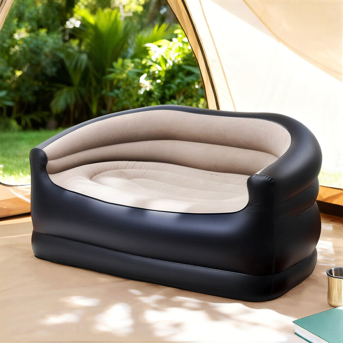 Inflatable Air Sofa | 2 Seater Outdoor Couch | Includes Pump