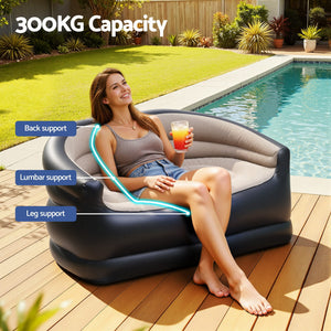 Inflatable Air Sofa | 2 Seater Outdoor Couch | Includes Pump