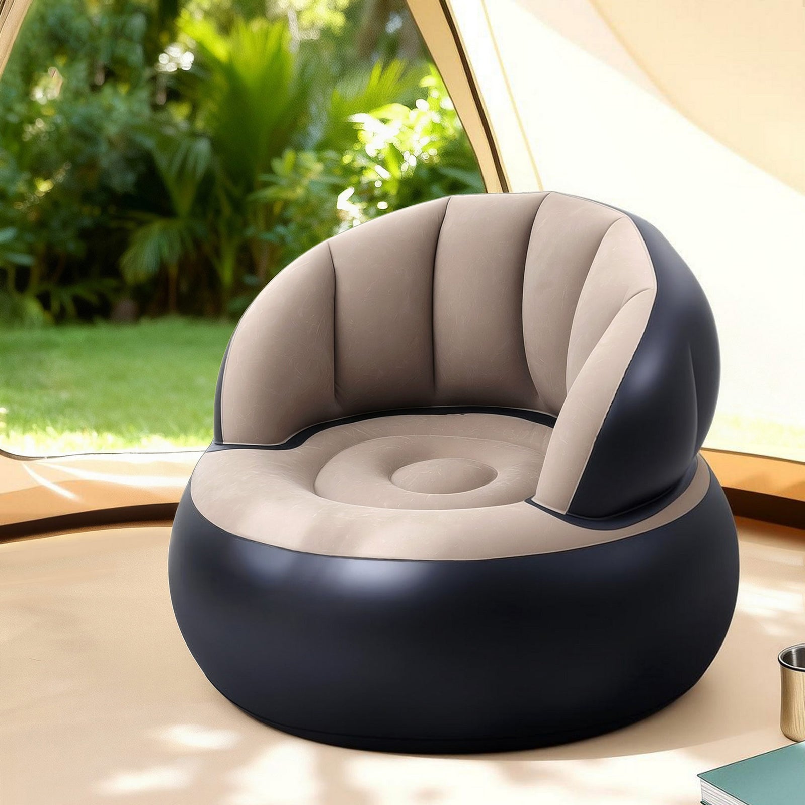 Inflatable Camping Chair | Blow Up Air Chair | Folding | Includes Pump