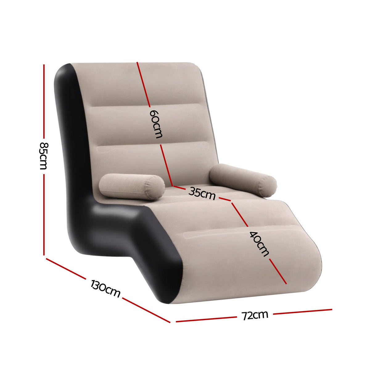 Inflatable Sun Lounger Chair | Blow Up Air Sofa | Camping | Includes Pump