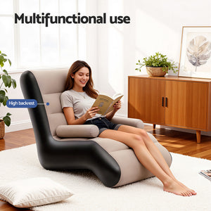 Inflatable Sun Lounger Chair | Blow Up Air Sofa | Camping | Includes Pump