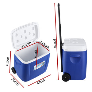 Glacio Ice Cooler Box | 38L Portable with Wheels | Camping Fridge
