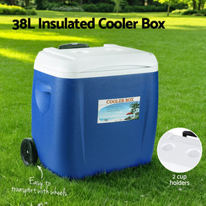 Glacio Ice Cooler Box | 38L Portable with Wheels | Camping Fridge
