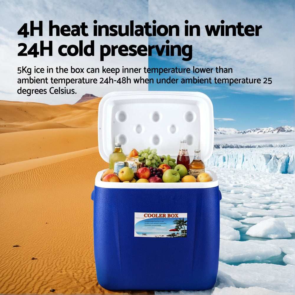 Glacio Ice Cooler Box | 38L Portable with Wheels | Camping Fridge