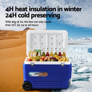 Glacio Ice Cooler Box | 60L Portable with Wheels | Camping Fridge