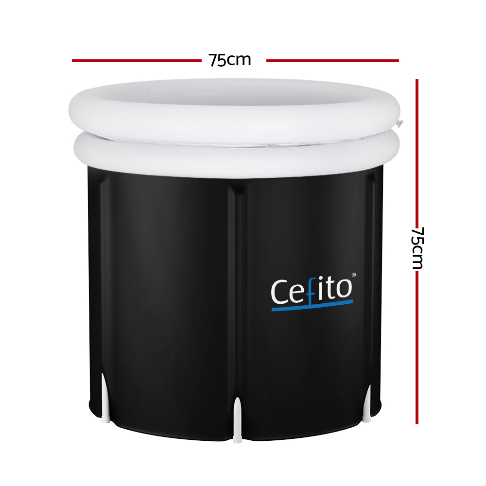 Portable | Ice Bath Tub | 75x75CM | Inflatable | Cold Water Folding Bathtub | Spa Massage