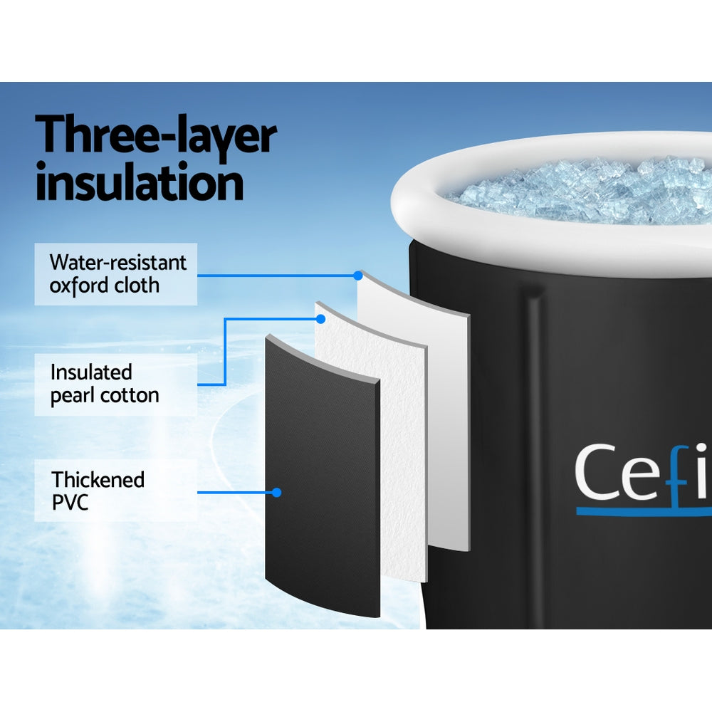 Portable | Ice Bath Tub | 75x75CM | Inflatable | Cold Water Folding Bathtub | Spa Massage