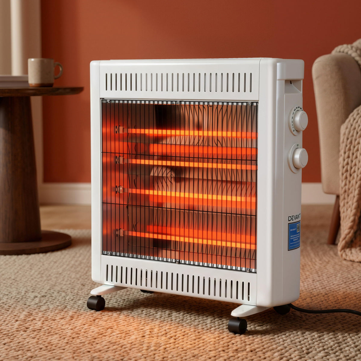 2200W Infrared Radiant Heater | Portable Electric Space Heater | White