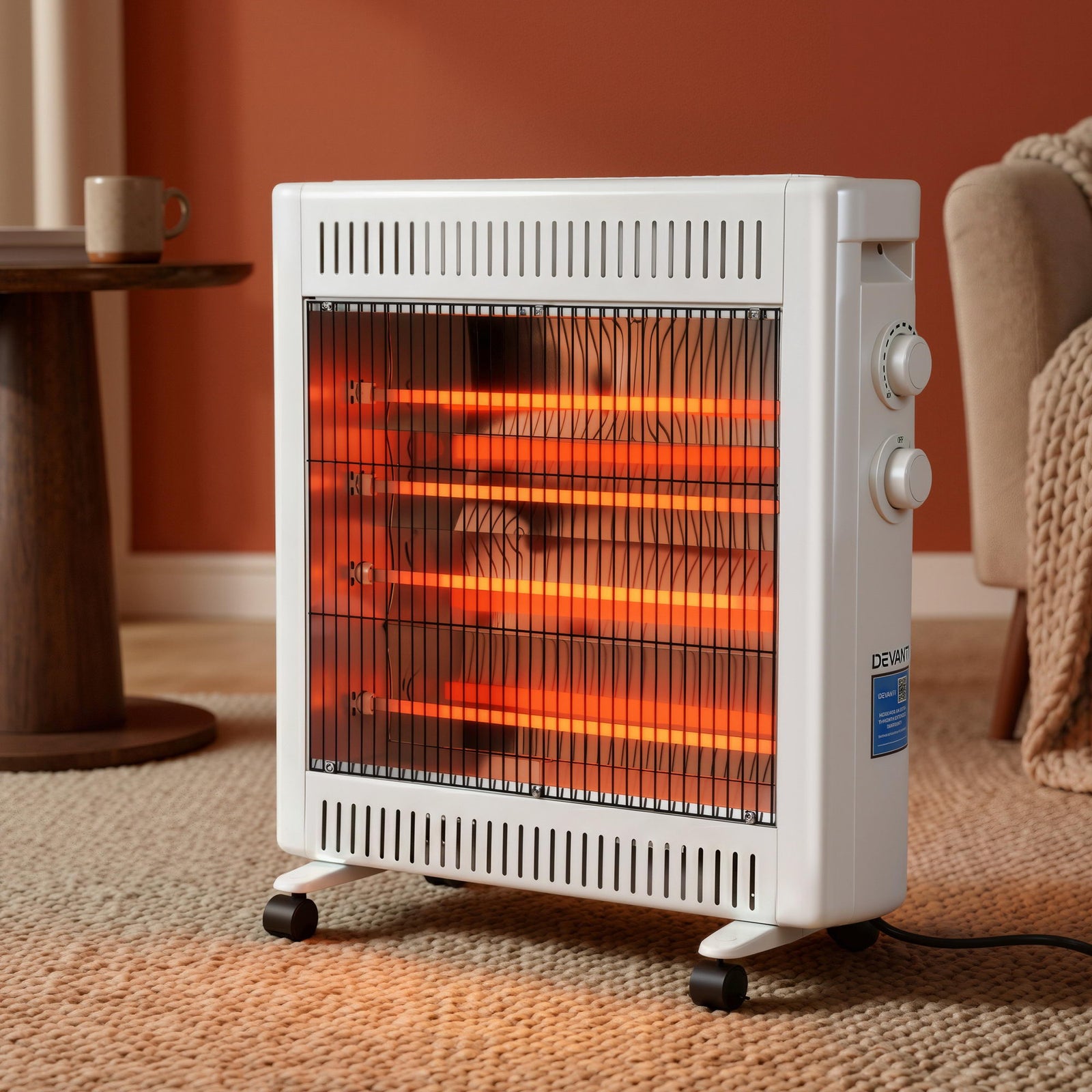 2200W Infrared Radiant Heater | Portable Electric Space Heater | White