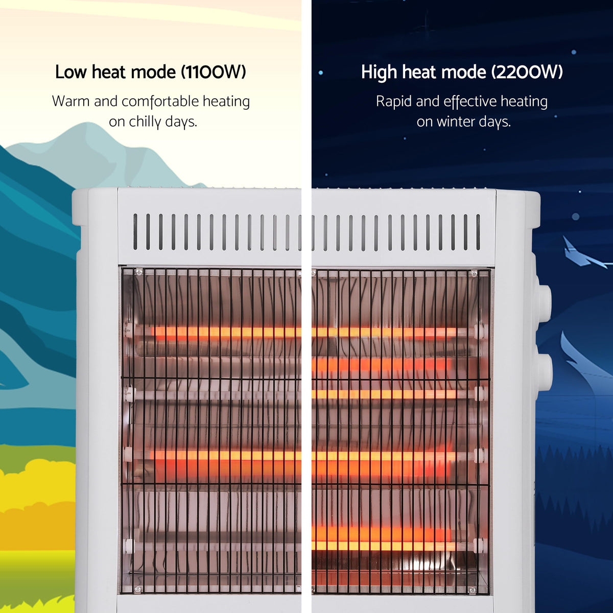 2200W Infrared Radiant Heater | Portable Electric Space Heater | White