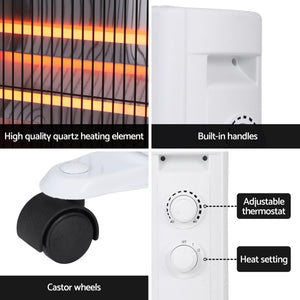 2200W Infrared Radiant Heater | Portable Electric Space Heater | White
