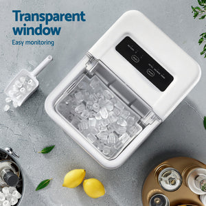 Countertop Ice Maker | 12kg | Self Cleaning | 1.2L | White
