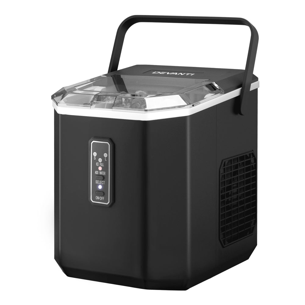 12kg Ice Maker Machine | 1.3L | Scoop Holder | Black | Efficient Ice Production
