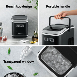 Devanti Ice Maker | Portable | 12kg | Self-Cleaning | Countertop | Black
